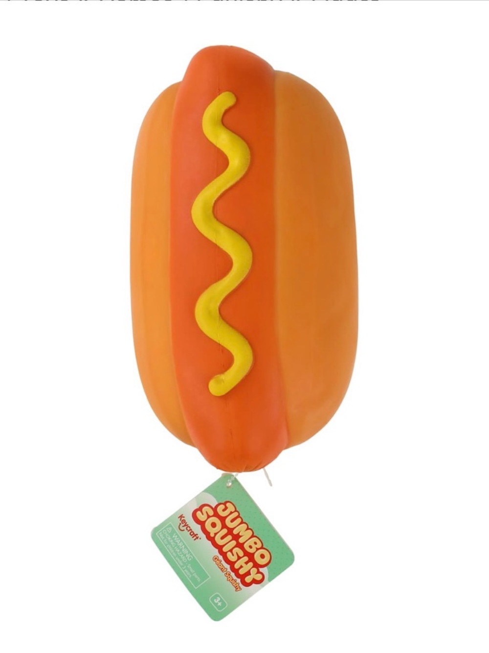 Plush Hot Dog Toy - Orange with Yellow Mustard